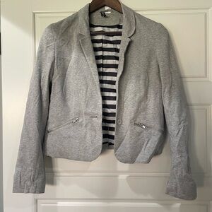 H&M Light Gray Women's Blazer with Striped Lining